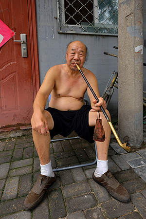 Traditional brass and wood pipe
